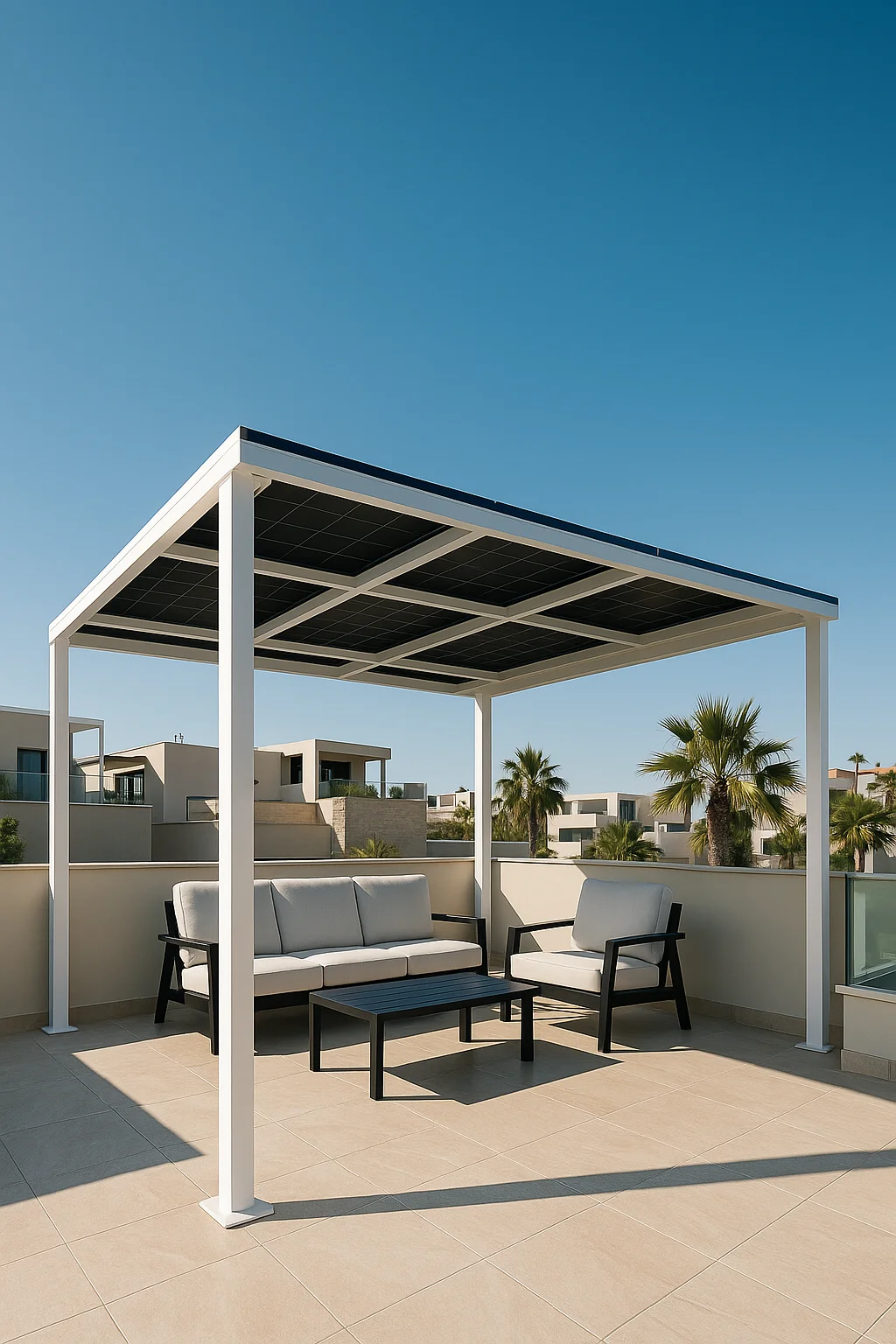 Marquesina fotovoltaica Aurora de una plaza en acabado grafito